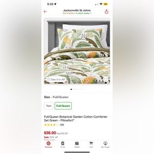 Full/queen botanical garden cotton comforter
